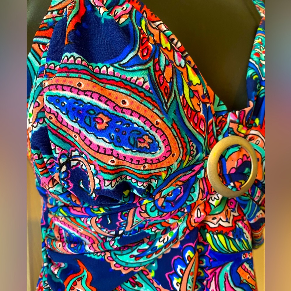 ST JOHN'S BAY Women's paisley fields printed Tankini Top adj. straps NWOT Size 8 - Picture 9 of 9